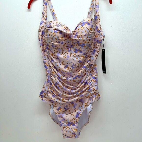 🔥 Nicole miller swimsuit one piece sz M New - Picture 1 of 7